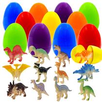 Ovos de Páscoa pré-preenchidos CLAPET com brinquedos de dinossauro, 12 unidades