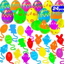 Ovos de Páscoa pré-preenchidos com mãos pegajosas Fidget Toys, pacote com 24