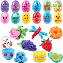 Ovos de Páscoa pré-recheados JOYIN com brinquedo macio de espuma, 12 unidades Ovos de Páscoa pré-recheados JOYIN com brinquedo macio de espuma, 12 unidades