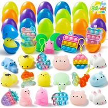 Ovos de Páscoa pré-recheados JOYIN com brinquedos Mochi Squishy, 24 unidades
