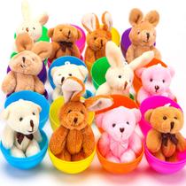 Ovos de Páscoa pré-recheados Toy NEWBEA com bichos de pelúcia x12 crianças