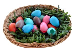 Ovos de plástico colorido para decoração de páscoa kit 15