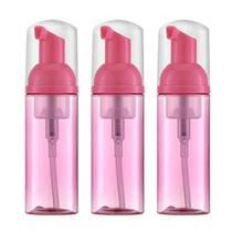 Owlyee 2oz frasco de espuma (3PCS) Dispensador de bomba de espuma vazia para sabonete de mão, limpador de cílios, Shampoo para viajar (60ml, vermelho rosa)