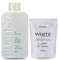 Ox 20vol 900ml + Pó Descolorante White Mechas 400g Nuance Ox 20vol 900ml + Pó Descolorante White Mechas 400g Nuance