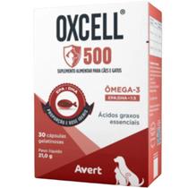 Oxcell 500mg Suplemento Alimentar Avert para Cães e Gatos 30 Cápsulas