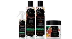 Oxê Cosmetics Minhas Ondas Shampoo e Balm Máscara e Modelador de Cachos e Spray Finalizador