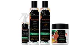 Oxê Cosmetics Minhas Ondas Shampoo e Balm Máscara e Modelador de Cachos e Spray Finalizador