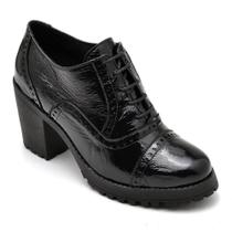 Oxford Feminino Couro Verniz Sola Tratorada Conforto Leve