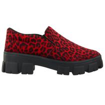 Oxford Feminino Tratorado Estampa em Onça Preto/Vermelho
