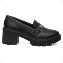 Oxford Mocassim Plataforma Preto Confortável Feminino