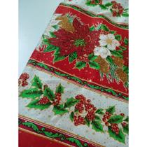 Oxford Natalino com Brilho Estampa de Natal Largura 1,50mt