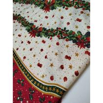 Oxford Natalino com Brilho Estampa de Natal Largura 1,50mt