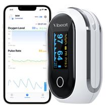 Oxímetro de pulso de dedo Vibeat recarregável com aplicativo Bluetooth