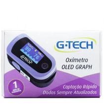 Oximetro De Pulso Portatil De Dedo Oled GTech + Estojo + Cordão + 02 Pilhas