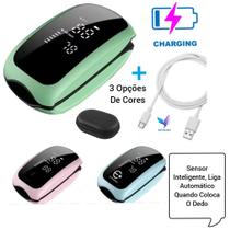 Oxímetro Digital De Dedo Recarregável Com Sensor Inteligente Liga Automático quando coloca o Dedo.