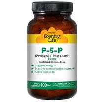 P-5-P Piridoxal 5 Fosfato 50 mg, 100 comprimidos por Country Life (Pack de 4)