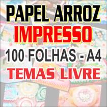 P/ REVENDA - 100 Papeis Arroz comestível A4 P/ Bolos e tortas - Temas livre