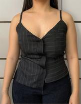 P0111 Blusa Casual Comfy Risca De Giz Alcinha Ag2138