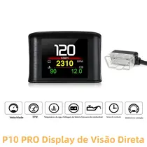 P10 pro OBD2 HUD Velocímetro Automotivo Head-Up Display Aviso De Excesso De Velocidade Do Motor