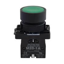 P20AFR-G-1A Botão Pulsador de Comando Faceado 22mm Plástico - Verde- 1NA