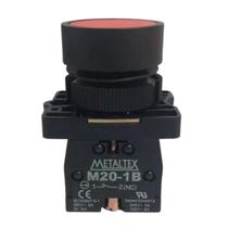 P20AFR-R-1B Botão Pulsador de Comando Faceado 22mm Plástico - Vermelho - 1NF