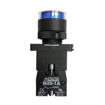 P20IGR-BL7-1C Pulsador Iluminado 22mm Plástico - Azul 24V - 1NA+1NF