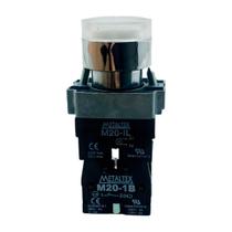 P20IGR-W7-1C - Pulsador Iluminado 22MM Plástico - Branco 24V 1NA+1NF