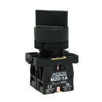 P20SCR4-B-2A Chave Seletora Plástica Knob Curto - 3 Pos. Fixas 45G - 2NA