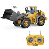 Pa carregadeira trator controle remoto bateria recarregavel na cor amarelo - opsshopping