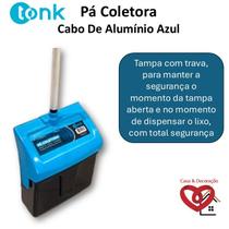 Pá Coletora com Cabo de Alumínio praticidade e segurança na limpeza Nas Cinza e Azul Pá Coletora com Cabo de Alumínio praticidade e segurança na limpeza Nas Cinza e Azul