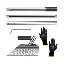 Pá De Areia De Aço Inoxidável Com Cabo Longo E Luvas, Ferramenta Manual Para Detecção De Areia