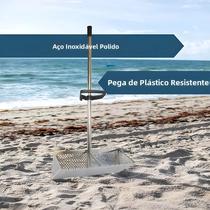 Pá De Areia De Aço Inoxidável Para Praia, Ferramenta De Caça Ao Tesouro Com Detector De Metais