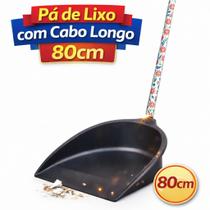 Pá de Lixo com Cabo Longo 80cm Material Resistente Leve Prática para Limpeza Doméstica Profissional