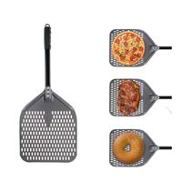 Pá De Pizza Perfurada De Alumínio De 12 Polegadas, Retangular, Revestida Dura, Ferramenta De Cozinha