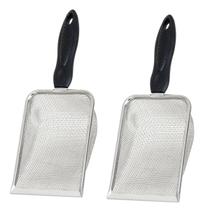 Pa Higienica Coletora Fezes Coco Gato Cachorro Pet Animais Kit 2 Uni Aço Inox Limpeza Caixa de Areia Higienizaçao