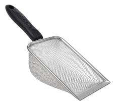 Pá Higiênica Para Areia De Gato Aço Inox Lavável Ergonômica