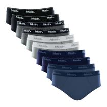 Pack 10 Cuecas Slip Lisas Aleatórias Modelo em Malha Algodão Mash