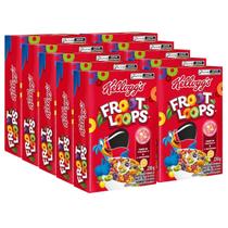 Pack 10 Unidades Cereal Matinal Froot Loops Sabor de Frutas com 3 cereais: Milho, Trigo e Aveia 230g - Kit com 10x230g