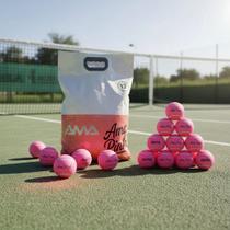 Pack 12 Bolinhas Bola De Beach Tennis Ama Sport Pink Rosa