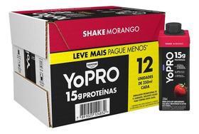Pack 12 unidades YoPRO Bebida Láctea UHT Morango 15g de prot