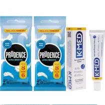Pack 16 Preservativo Prudence Ultra Sensivel com Lubrificante + Kmed 25 gramas