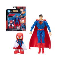 Pack 2 Bonecos Articulados Sonic Warner Knuckles e Superman