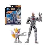 Pack 2 Bonecos Articulados Sonic Warner Tails e Cyborg
