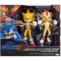 Pack 2 Bonecos Super Sonic e Super Shadow Com Luz 14cm - Jakks Licenciado Pack 2 Bonecos Super Sonic e Super Shadow Com Luz 14cm - Jakks Licenciado