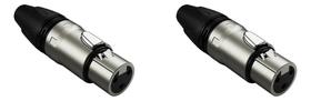 Pack 2 Conectores Linha Xlr Fêmea 3 Polos Wireconex Wc-1003
