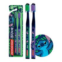 Pack 2 Escovas de Dente Cerdas Macia Lilo e Stitch Adulto Soft Azul Roxo Dentalclean Pack 2 Escovas de Dente Cerdas Macia Lilo e Stitch Adulto Soft Azul Roxo Dentalclean