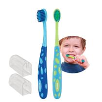 Pack 2 Escovas de Dentes Infantil Verde e Azul Fun Steps Kess Cerdas Extra Macias Pack 2 Escovas de Dentes Infantil Verde e Azul Fun Steps Kess Cerdas Extra Macias