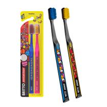 Pack 2 Escovas Dentais Macia Fina Soft Kit Romero Britto Dentalclean