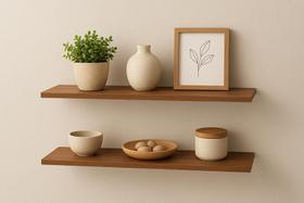 PACK 2 PRATELEIRAS 80x10 MADEIRADA S. INVISÍVEL COZINHA ENFEITES QUARTO ESCRITORIO