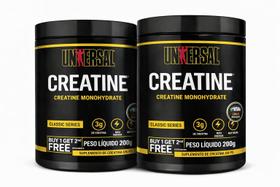 Pack 2 Suplementos em Pó Universal Creatine Monohydrate em Pote de 200g Cada